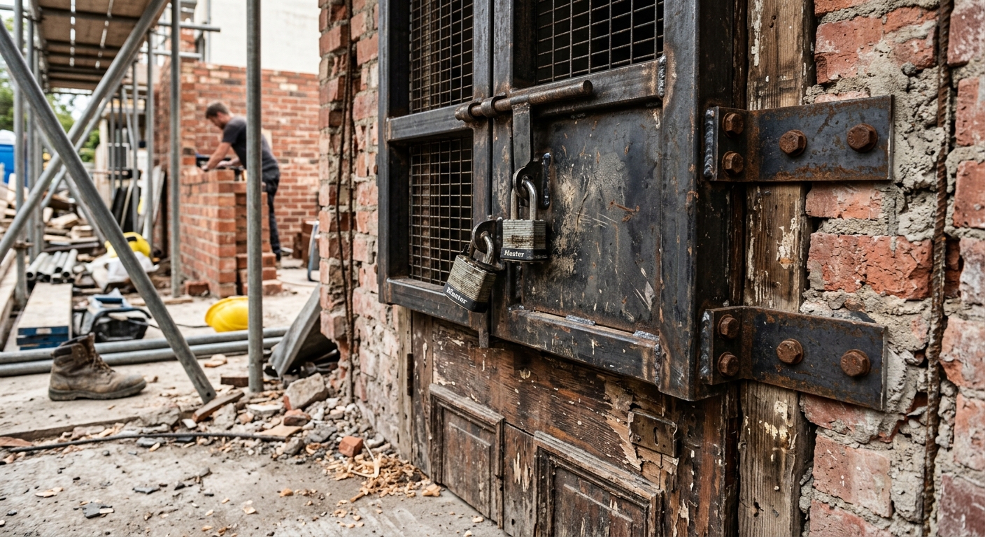 Couverture de l'article : Porte blindée vs Porte anti-squat : laquelle choisir pour votre chantier ou maison vide ?